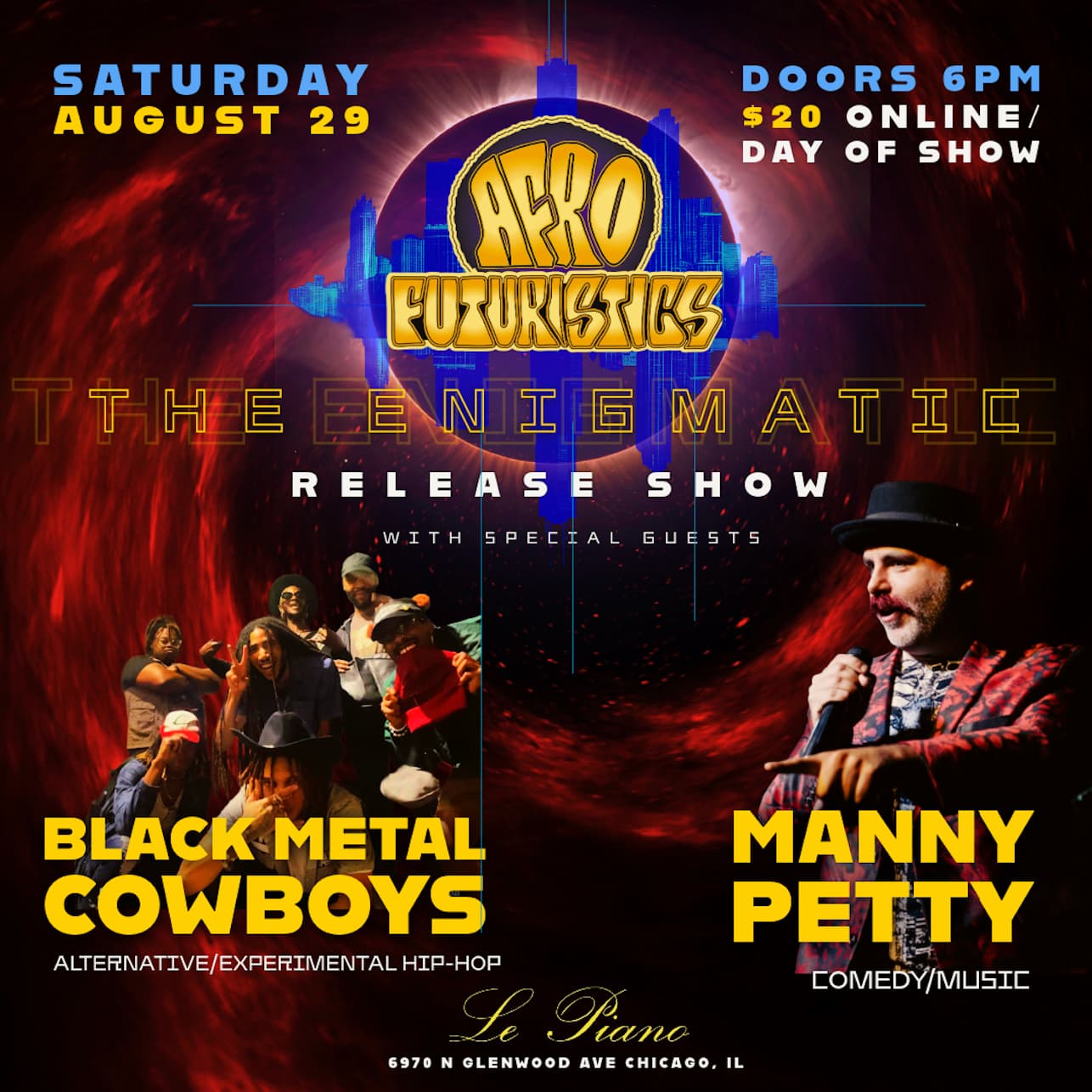 Afrofuturistics 'The Enigmatic' Release Show feat. Harley Omega, Black Metal Cowboys & Manny Petty